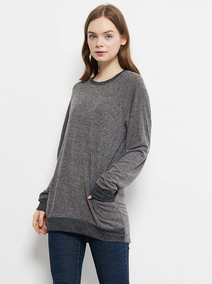 Long Sleeve Pocket Front Pullover Anna-Kaci Wholesale