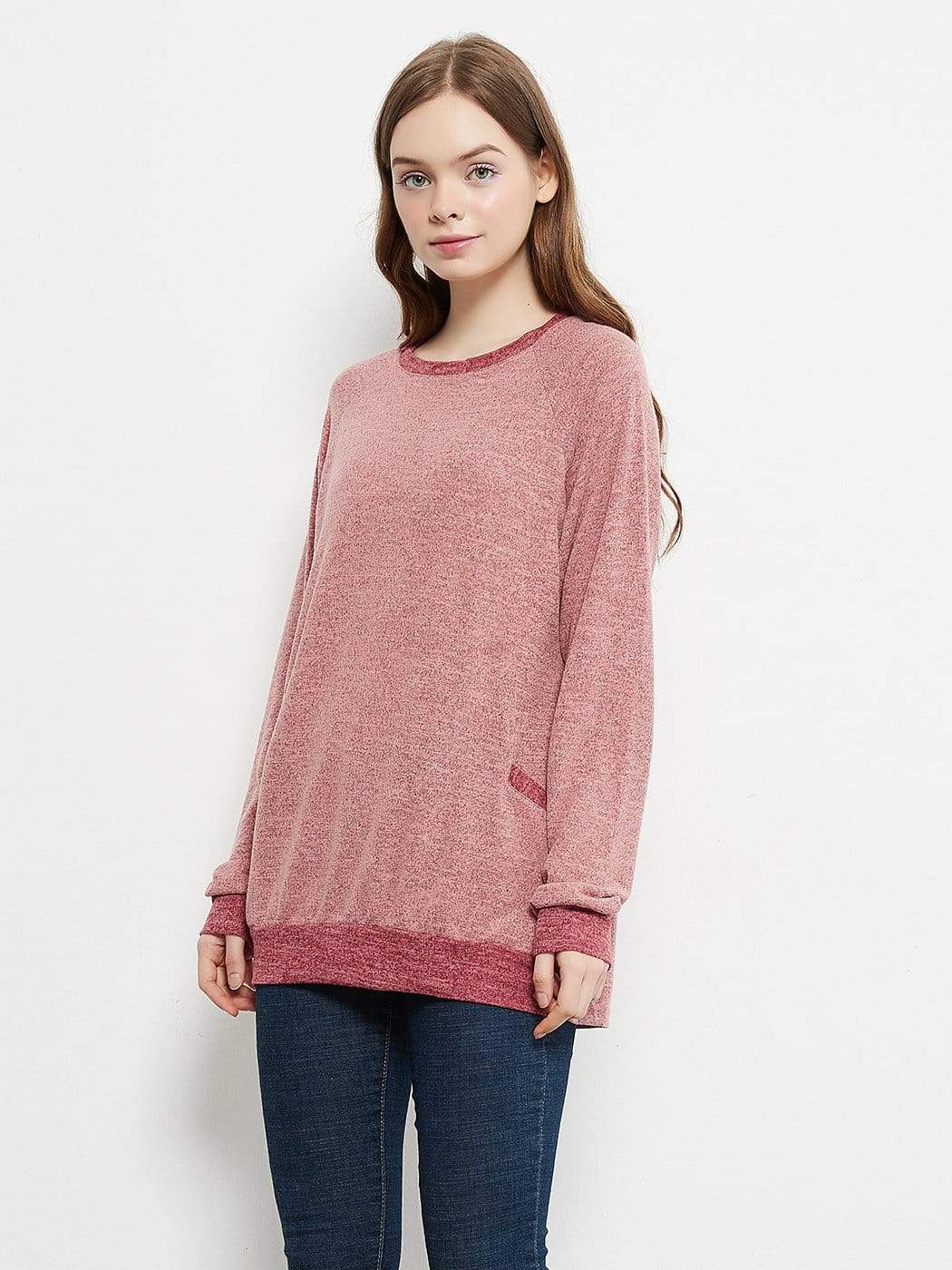 Long Sleeve Pocket Front Pullover Anna-Kaci Wholesale