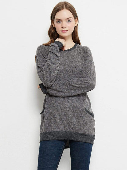 Long Sleeve Pocket Front Pullover Anna-Kaci Wholesale