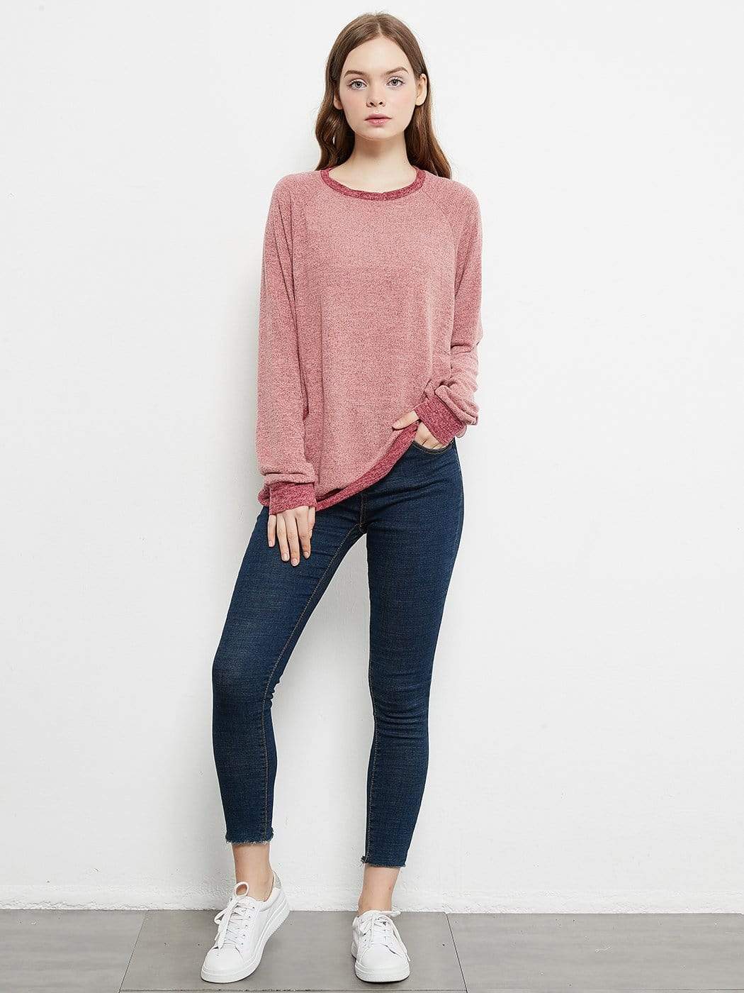 Long Sleeve Pocket Front Pullover Anna-Kaci Wholesale