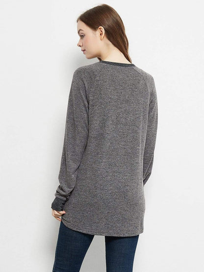 Long Sleeve Pocket Front Pullover Anna-Kaci Wholesale