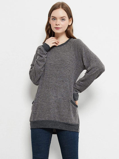 Long Sleeve Pocket Front Pullover Anna-Kaci Wholesale