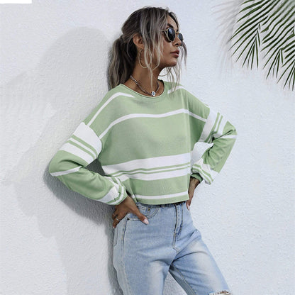 Bishop Sleeve Striped Sweater Anna-Kaci Wholesale