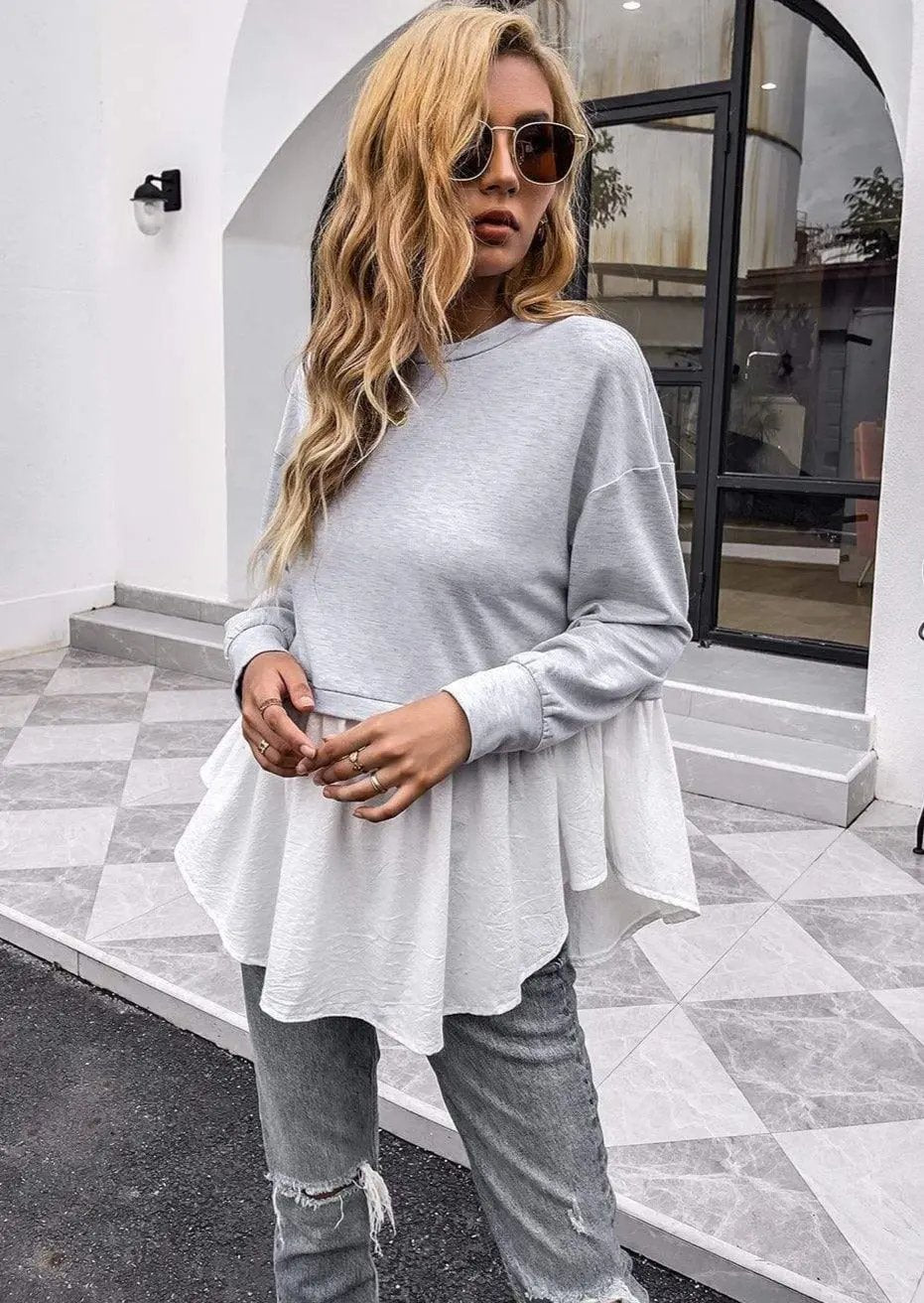 Double Layered Sweater Top Anna-Kaci Wholesale
