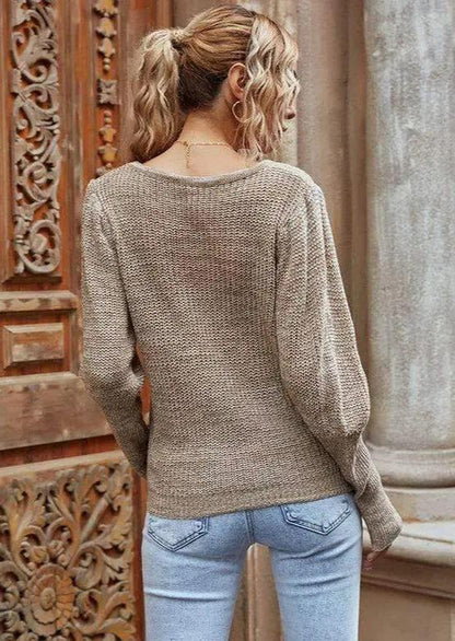 Leg Of Mutton Sleeve Sweater Anna-Kaci Wholesale