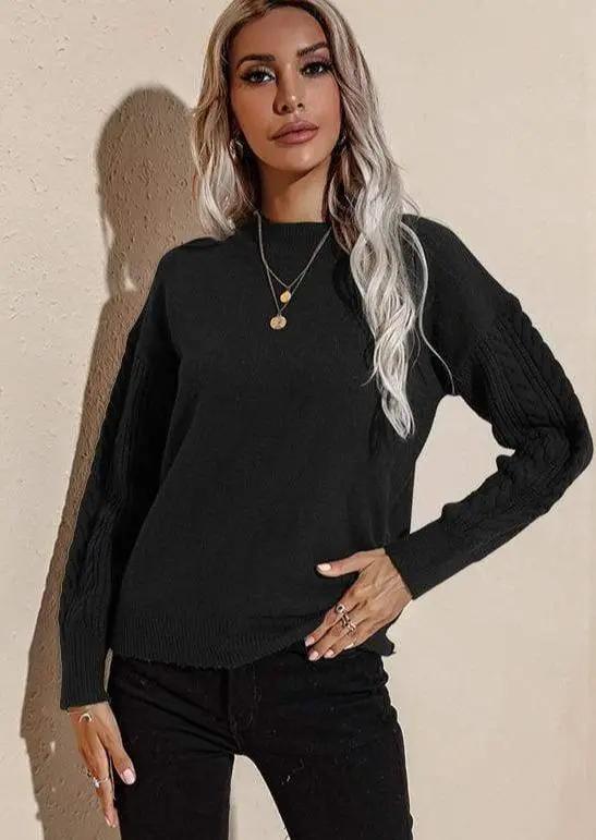 Solid Lux Long Sleeve Sweater Anna-Kaci Wholesale