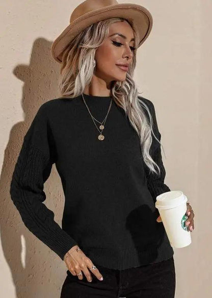 Solid Lux Long Sleeve Sweater Anna-Kaci Wholesale