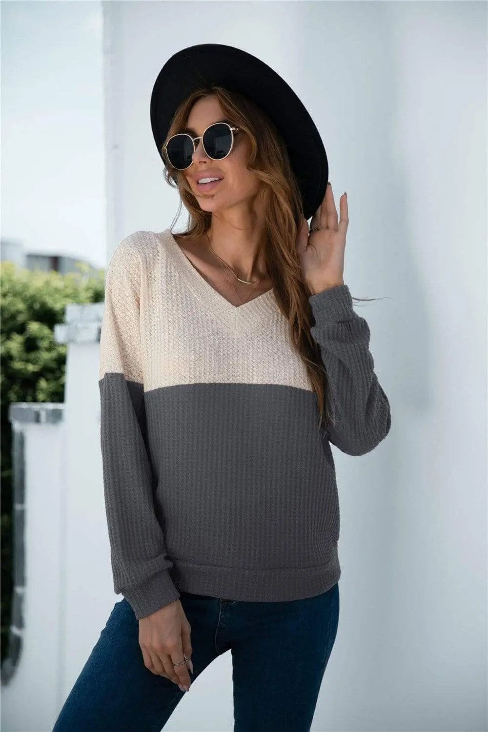 Two Tone Lux Sweater Anna-Kaci Wholesale