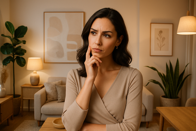 another option, pretty women with house decor