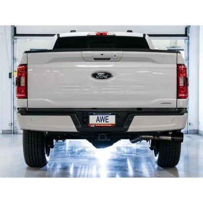 AWE 0FG 21+ Ford F150 Dual Side Exit Cat-Back Exhaust - 4.5in Diamond Black Tips - Get it from Bo
