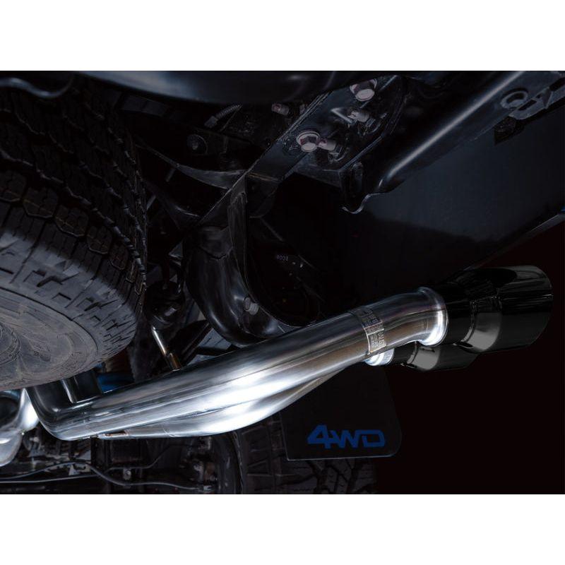 AWE 2016-2023 Toyota Tacoma 0FG Catback Exhaust w/ BashGuard - Dual Diamond Black Tips NP Motorsports