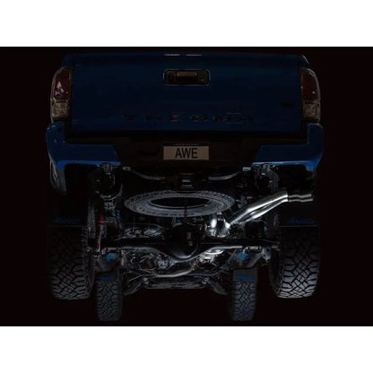 AWE 2016-2023 Toyota Tacoma 0FG Catback Exhaust w/ BashGuard - Dual Diamond Black Tips NP Motorsports