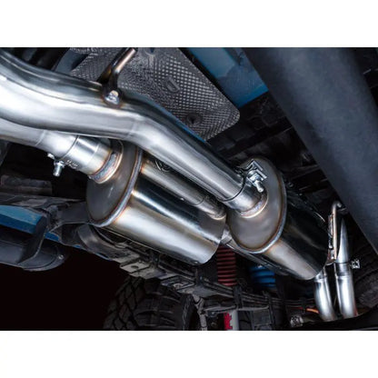 AWE 2016-2023 Toyota Tacoma 0FG Catback Exhaust w/ BashGuard - Dual Diamond Black Tips NP Motorsports