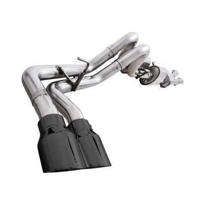 AWE 2016-2023 Toyota Tacoma 0FG Catback Exhaust w/ BashGuard - Dual Diamond Black Tips NP Motorsports