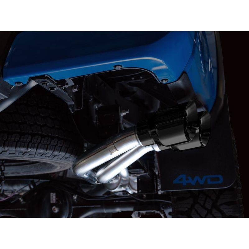AWE 2016-2023 Toyota Tacoma 0FG Catback Exhaust w/ BashGuard - Dual Diamond Black Tips NP Motorsports