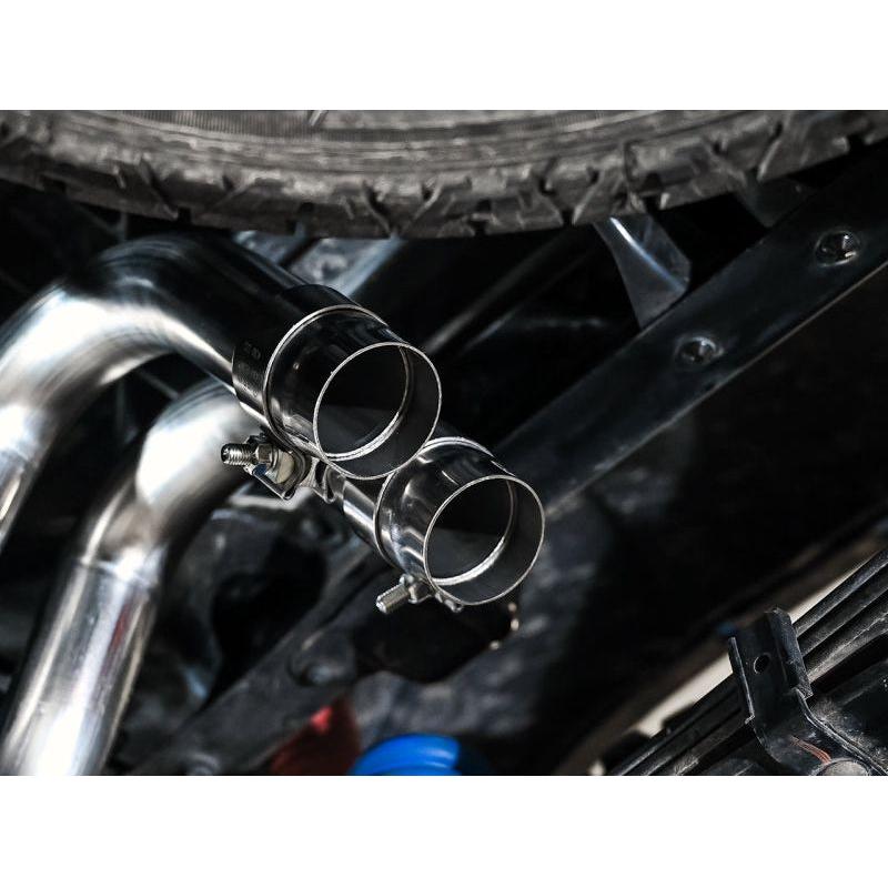 AWE 2016-2023 Toyota Tacoma 0FG Catback Exhaust w/ BashGuard - Dual Diamond Black Tips NP Motorsports
