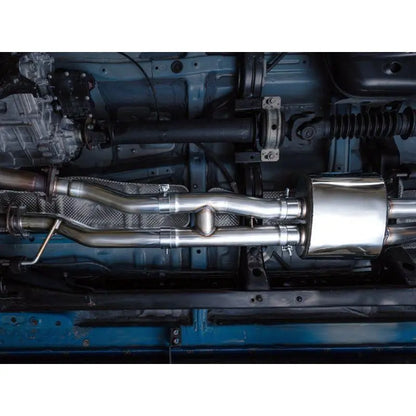 AWE 2016-2023 Toyota Tacoma 0FG Catback Exhaust w/ BashGuard - Dual Diamond Black Tips NP Motorsports