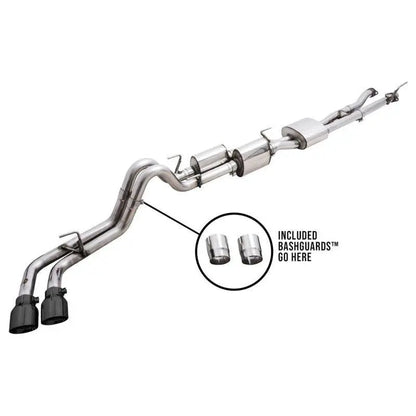 AWE 2016-2023 Toyota Tacoma 0FG Catback Exhaust w/ BashGuard - Dual Diamond Black Tips NP Motorsports