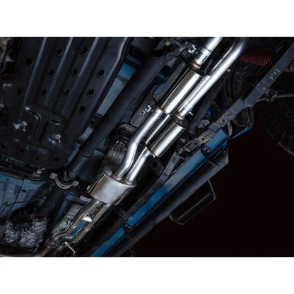AWE 2016-2023 Toyota Tacoma 0FG Catback Exhaust w/ BashGuard - Dual Diamond Black Tips NP Motorsports