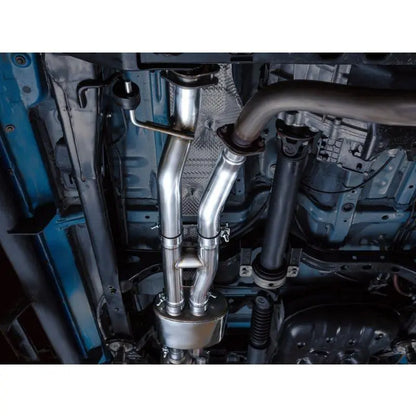 AWE 2016-2023 Toyota Tacoma 0FG Catback Exhaust w/ BashGuard - Dual Diamond Black Tips NP Motorsports