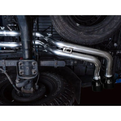 AWE 2016-2023 Toyota Tacoma 0FG Catback Exhaust w/ BashGuard - Dual Diamond Black Tips NP Motorsports