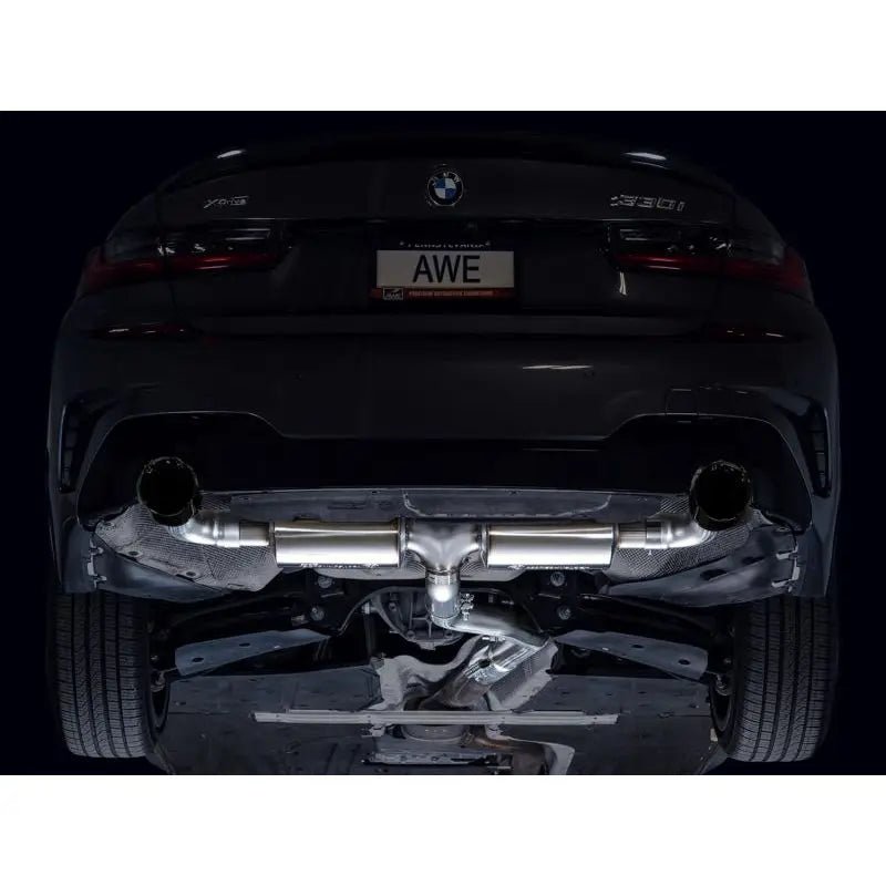 AWE 19-23 BMW 330i / 21-23 BMW 430i Base G2X Touring (Excl.Conv) Axle Back Exhaust - Diamond Black - Get it from Bo