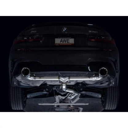 AWE 19-23 BMW 330i / 21-23 BMW 430i Base G2X Track Edition Axle Back Exhaust - Chrome Silver NP Motorsports