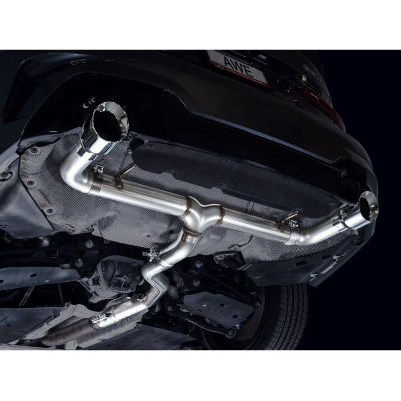 AWE 19-23 BMW 330i / 21-23 BMW 430i Base G2X Track Edition Axle Back Exhaust - Chrome Silver NP Motorsports