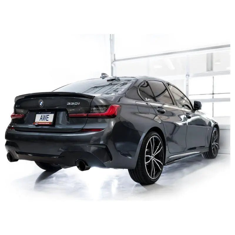 AWE 19-23 BMW 330i / 21-23 BMW 430i Base G2X Track Edition Axle Back Exhaust - Diamond Black - Get it from Bo