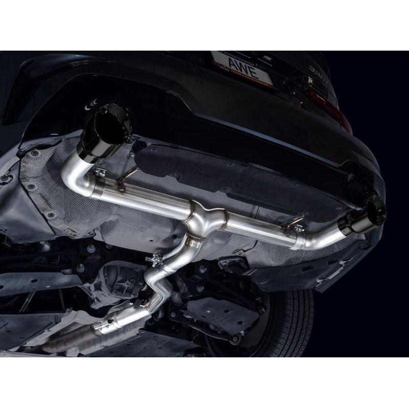 AWE 19-23 BMW 330i / 21-23 BMW 430i Base G2X Track Edition Axle Back Exhaust - Diamond Black NP Motorsports