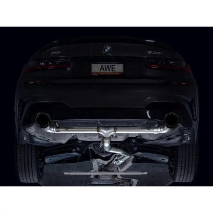AWE 19-23 BMW 330i / 21-23 BMW 430i Base G2X Track Edition Axle Back Exhaust - Diamond Black - Get it from Bo