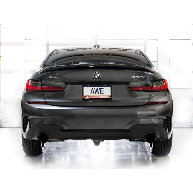 AWE 19-23 BMW 330i / 21-23 BMW 430i Base G2X Track Edition Axle Back Exhaust - Diamond Black NP Motorsports