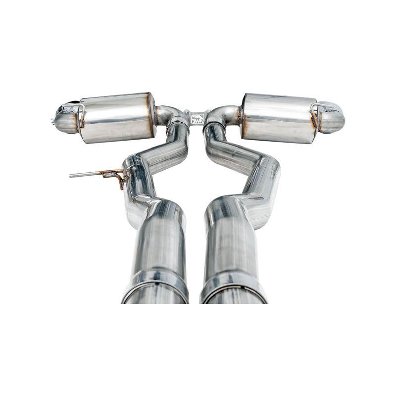 AWE 2020 Toyota Supra A90 Non-Resonated Touring Edition Exhaust - 5in Chrome Silver Tips NP Motorsports