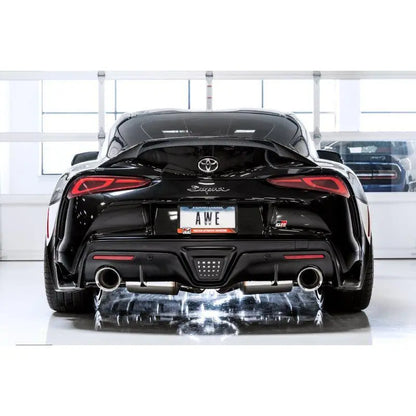 AWE 2020 Toyota Supra A90 Non-Resonated Touring Edition Exhaust - 5in Chrome Silver Tips NP Motorsports