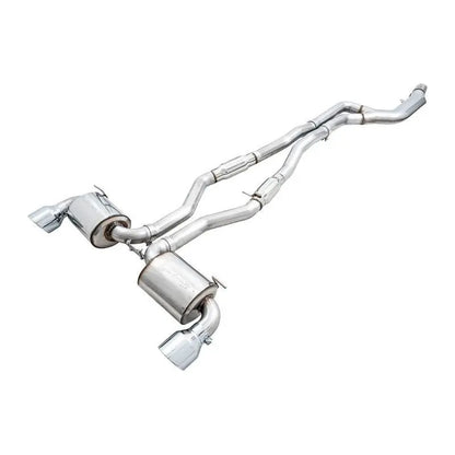 AWE 2020 Toyota Supra A90 Resonated Touring Edition Exhaust - 5in Chrome Silver Tips NP Motorsports