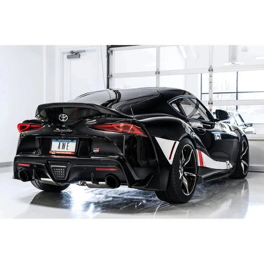 AWE 2020+ Toyota Supra A90 Resonated Track Edition Exhaust - 5in Diamond Black Tips - Get it from Bo