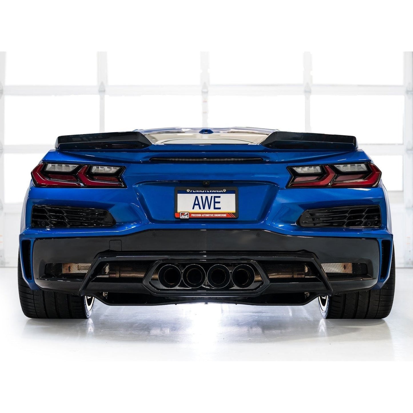 AWE 2023+ C8 Corvette Z06 SwitchPath Cat-Back Exhaust - Diamond Black Tips NP Motorsports