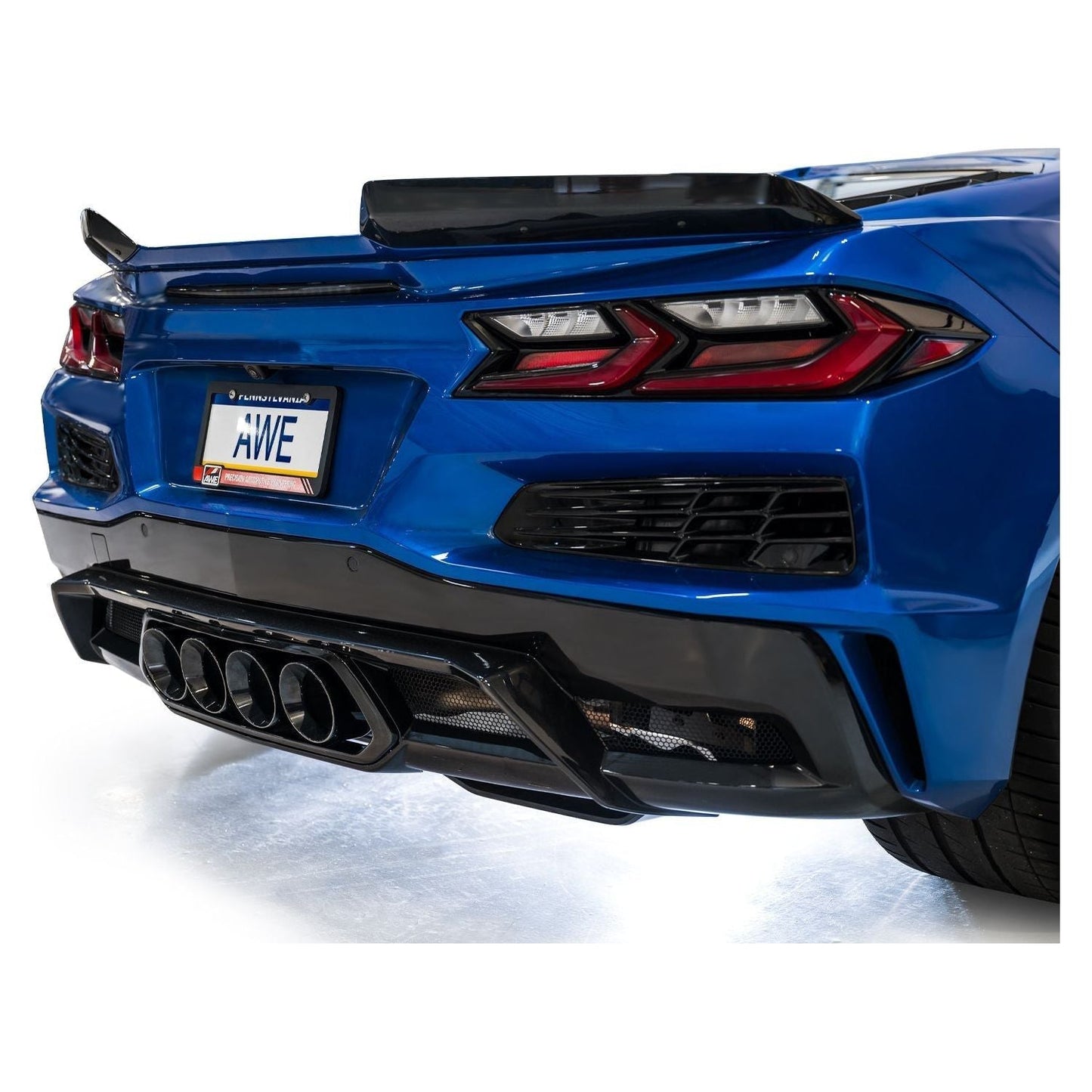 AWE 2023+ C8 Corvette Z06 SwitchPath Cat-Back Exhaust - Diamond Black Tips NP Motorsports