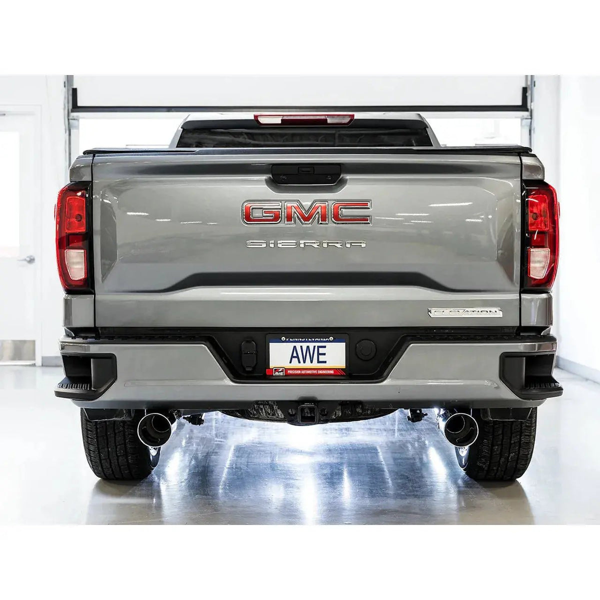AWE 4th Gen GM 1500 5.3L 0FG Catback Split Rear Exit (w/ Bumper Cutouts) - OE Tips - Get it from Bo