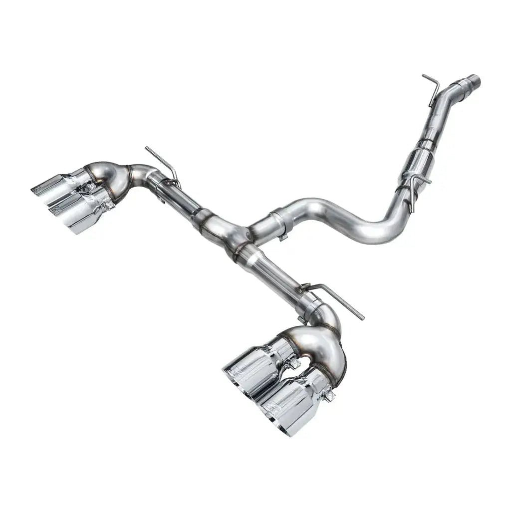 AWE MK8 Volkswagen Golf R 3in Track Edition Quad Exhaust - Chrome Silver Tips - Get it from Bo