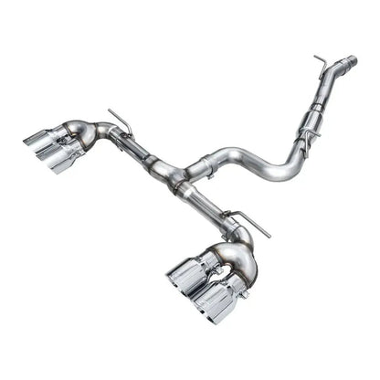 AWE MK8 Volkswagen Golf R 3in Track Edition Quad Exhaust - Chrome Silver Tips - Get it from Bo