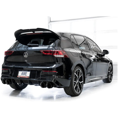 AWE MK8 Volkswagen Golf R 3in Track Edition Quad Exhaust - Diamond Black Tips - Get it from Bo