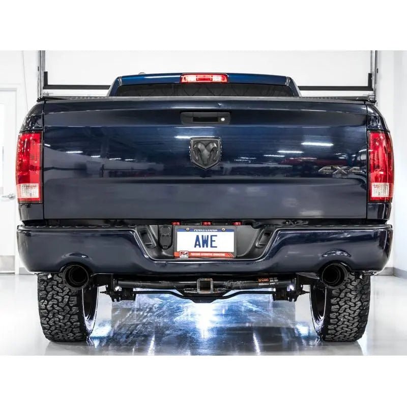 AWE Tuning 09-18 RAM 1500 5.7L (w/Cutouts) 0FG Dual Rear Exit Cat-Back Exhaust - Diamond Black Tips - Get it from Bo