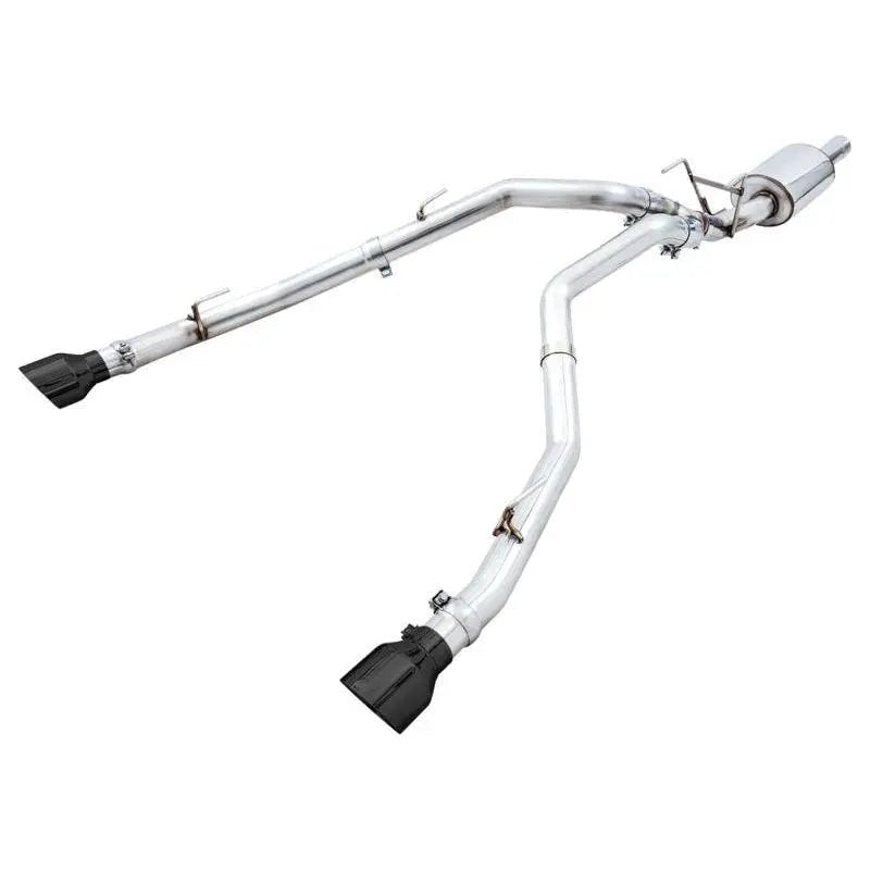 AWE Tuning 09-18 RAM 1500 5.7L (w/Cutouts) 0FG Dual Rear Exit Cat-Back Exhaust - Diamond Black Tips - Get it from Bo
