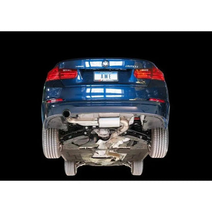 AWE Tuning 13-18 BMW 320i (F30) Touring Edition Exhaust w/ Perfomance Mid Pipe - Diamond Black Tips - Get it from Bo