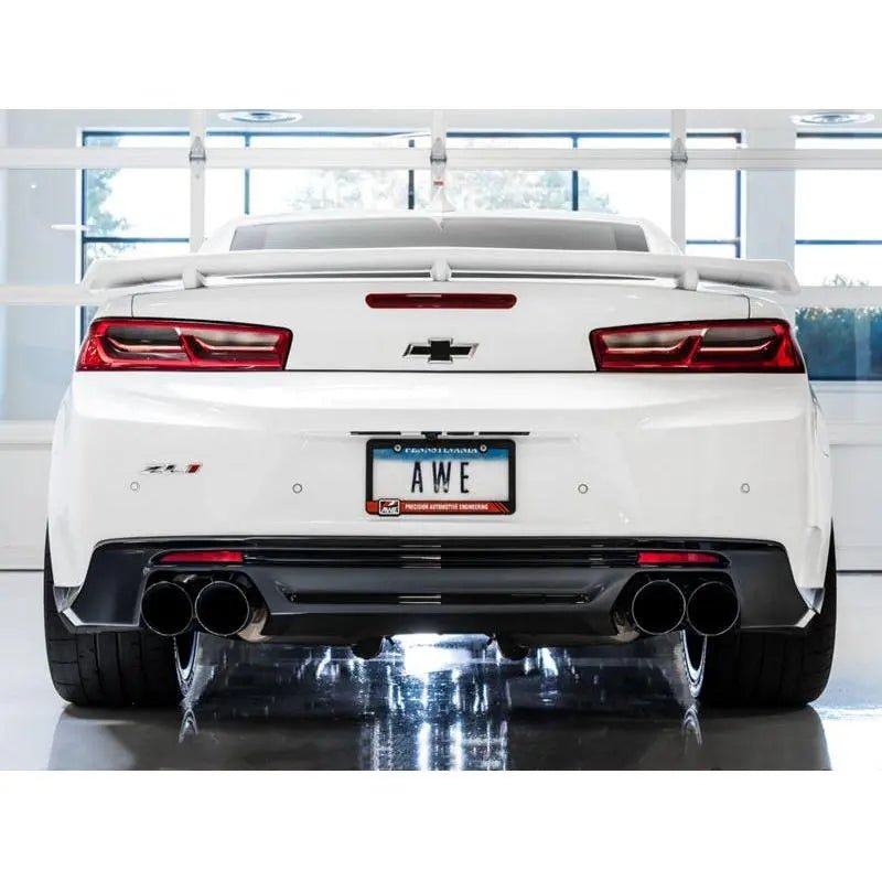 AWE Tuning 16-19 Chevrolet Camaro SS Axle-back Exhaust - Touring Edition (Quad Diamond Black Tips) - Get it from Bo