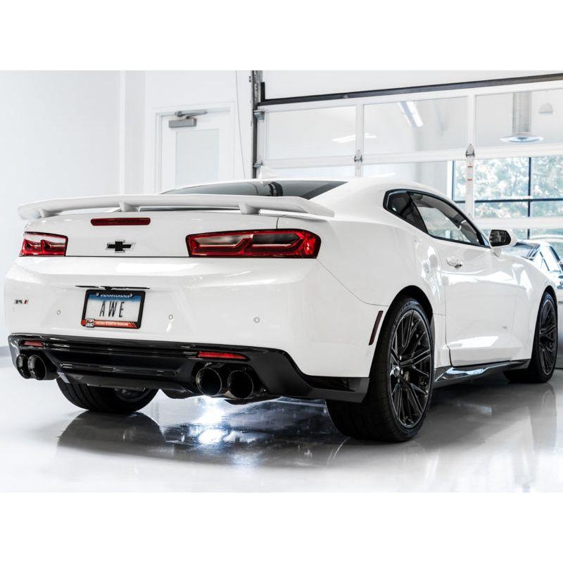 AWE Tuning 16-19 Chevy Camaro SS Non-Res Cat-Back Exhaust -Touring Edition (Quad Diamond Black Tips) NP Motorsports