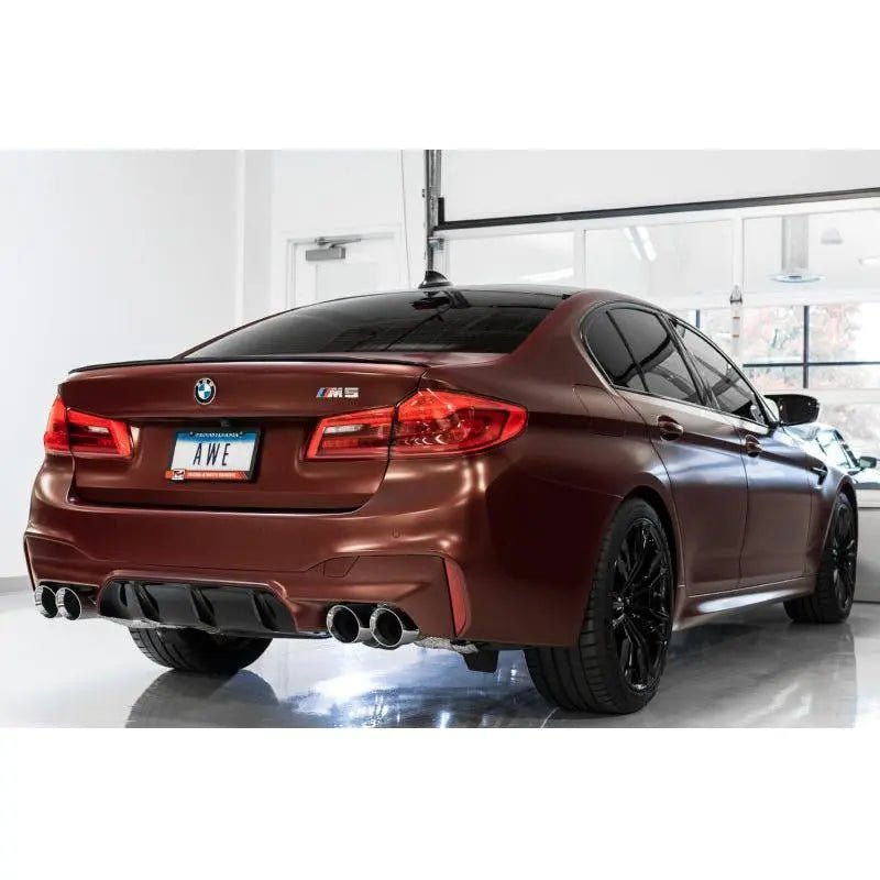 AWE Tuning 18-19 BMW F90 M5 SwitchPatch Cat-Back Exhaust- Black Diamond Tips - Get it from Bo