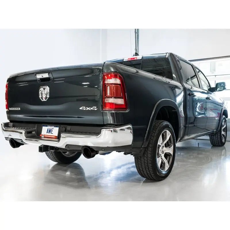 AWE Tuning 19-21 RAM 1500 5.7L (w/Cutouts) 0FG Dual Rear Exit Cat-Back Exhaust - Diamond Black Tips - Get it from Bo