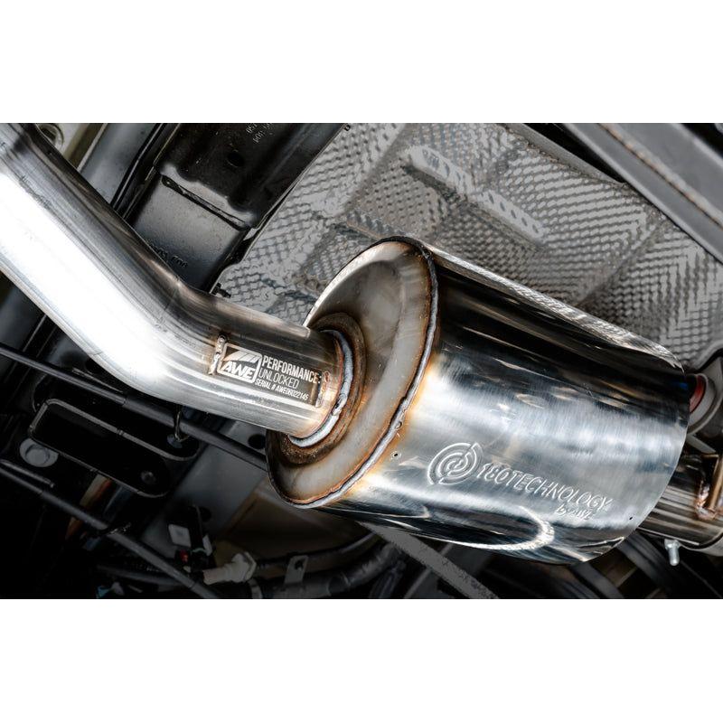 AWE Tuning 20-21 Jeep Gladiator JT 3.6L Tread Edition Cat-Back Dual Exhaust - Diamond Black Tip NP Motorsports